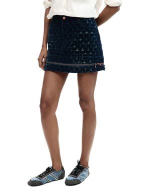 Desigual Denim Jacquard Skirt - Blue