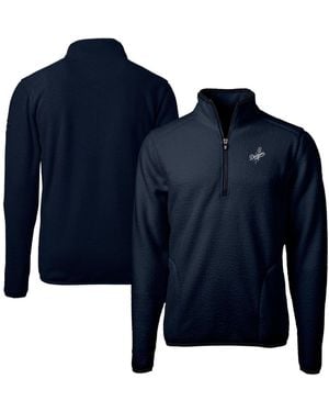 Cutter & Buck Los Angeles Dodgers Big & Tall Cascade Eco Fleece Quarter-zip Jacket - Blue