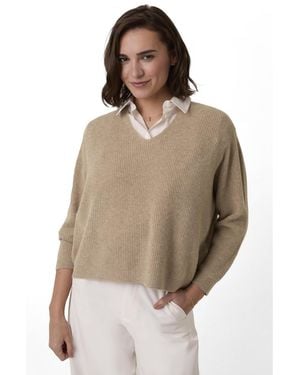 Celtic & Co. Ribbed V-neck Sweater - Brown