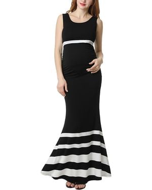 Kimi + Kai Kimi + Kai Maternity Colorblock Mermaid Maxi Dress - Black