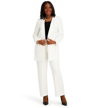 Kasper Collarless Topper - White