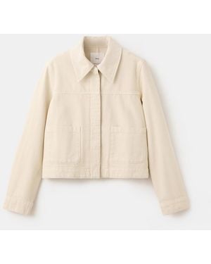 Mango Pockets Denim Jacket - Natural
