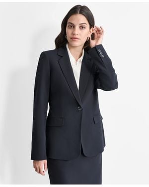 DKNY Single-button-front Long-sleeve Jacket - Blue
