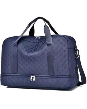 Batfox Three-dimensional Diamond Patterned Small Square Tote - Blue