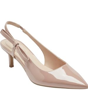 Bandolino Alilac Bow Slingback Kitten Heel Pumps - White