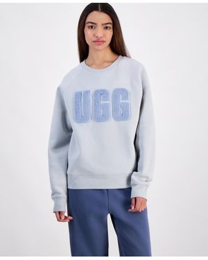 UGG The Madeline Fuzzy-logo Crewneck Sweatshirt - Blue
