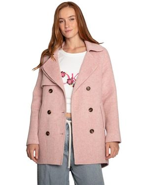 Belle & Bloom Wanna Be Loved Wool Blend Peacoat - Pink