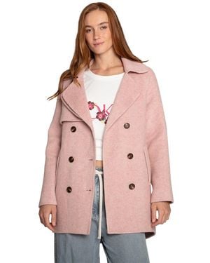 Belle & Bloom Wanna Be Loved Wool Blend Peacoat - Pink