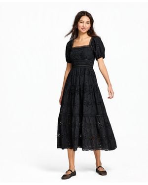And Now This Eyelet Cotton Maxi Dress - Black