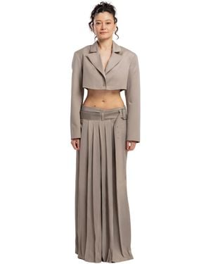 Pcfg Linen Blend Shiny Woven Skirt - White