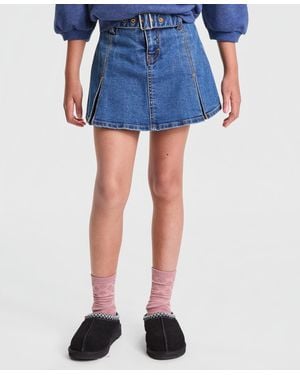 Levi's Girls' 7-16 Pleated Belted Skort - Blue