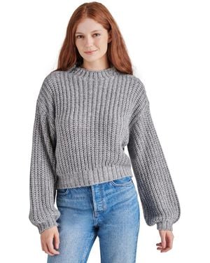 Steve Madden Martina Sequined Mock-neck Sweater - Gray
