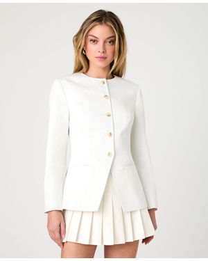 French Connection Sabine Twill Slim-fit Jacket - White