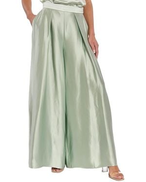 Muse Wide-leg Solid Pants - Green
