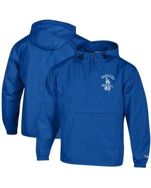 Champion Los Angeles Dodgers Packable Half-zip Windbreaker - Blue