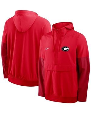 Nike Georgia Bulldogs Anorak Half-zip Hoodie Jacket - Red
