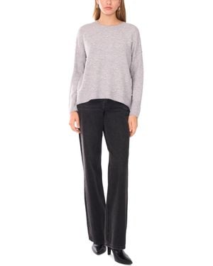 SAM & JESS Embellished Pearl Crewneck Sweater - Gray
