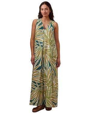Celtic & Co. Sleeveless V-neck Linen Maxi Dress - Metallic