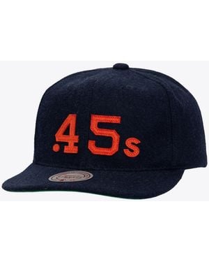 Mitchell & Ness And Houston Colt .45's Vintage Fit Melton Wool Adjustable Hat - Blue