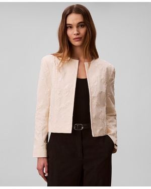 Calvin Klein Novelty Crewneck Cropped Jacket - Purple