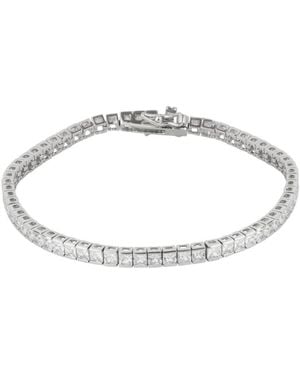 Spero London Sterling Square Rectangular Tennis Bracelet - Metallic