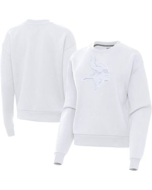 Antigua Minnesota Vikings Victory Dropped-shoulder Pullover Sweatshirt - White