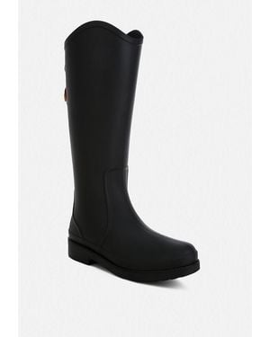 LONDON RAG Indiana Charm Detail Calf Boots - Black