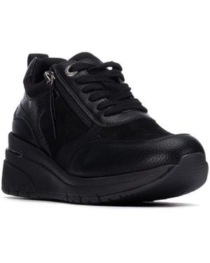 Xti Refresh Collection Wedge Padded-insole Sneakers - Black
