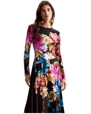 Desigual Long-Sleeved Dress M. C. Lacroix, Viscose - Blue
