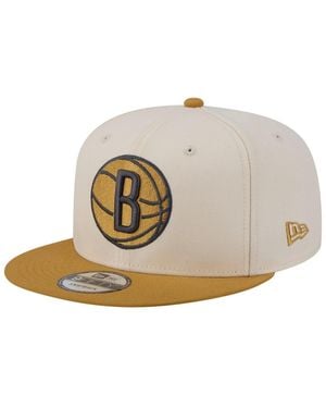 KTZ Cream/tan Brooklyn Nets Two-tone Color Pack 9fifty Snapback Hat - White