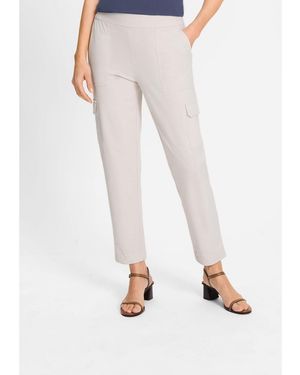 Olsen Mona Fit Straight Cropped Cargo Pant - White