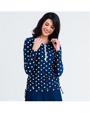 Calypsa Half-zip Nora Swim Top - Blue