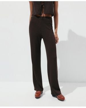 Mango Straight Knitted Pants - Black