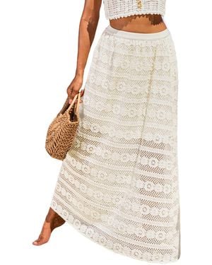 CUPSHE Find Your Way Cream Maxi Skirt - Natural