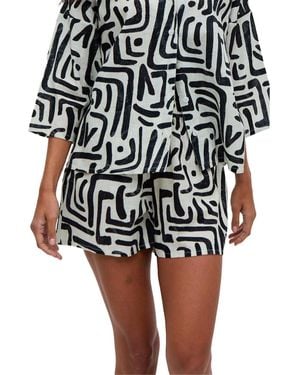 Raffya Nicola Paperbag Waist Warhol Print Shorts - White