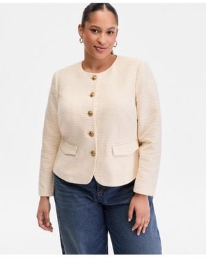 INC International Concepts Plus Size Parisian Ottoman Jacket - Natural