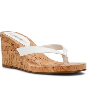 Steve Madden Playing Wedge Thong Sandals - White