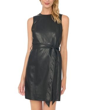 Cece Pinstripe Sleeveless Shift Dress - Black