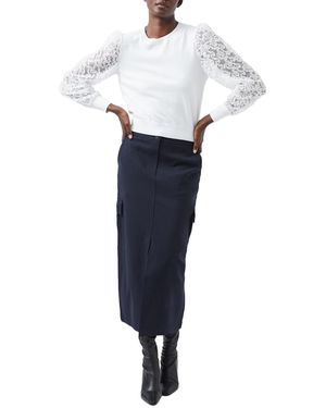 French Connection Luvvy Contrast-sleeve Sweater - White