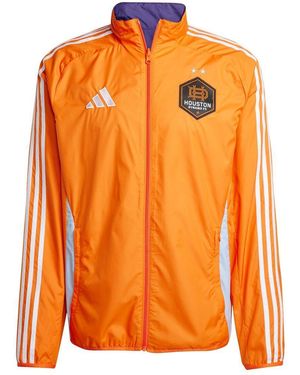 adidas Orange/purple Houston Dynamo Fc 2025 Anthem Reversible Full-zip Jacket