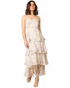 Oasis Tiered Spaghetti Strap Maxi Dress - Natural