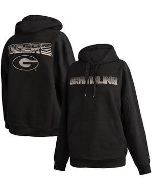 FISLL Grambling Tigers Puff Print Sliced Pullover Hoodie - Black