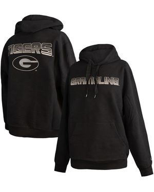 FISLL Grambling Tigers Puff Print Sliced Pullover Hoodie - Black