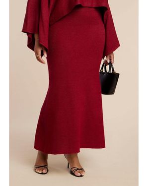 Eloquii Sweater Maxi Skirt - Red