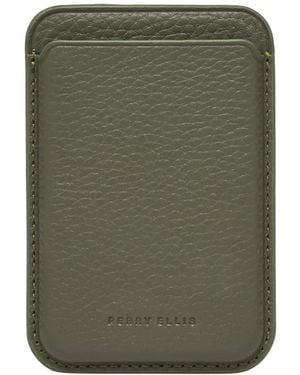 Perry Ellis Magsafe Pebbled Leather Card Case - Green