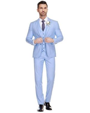 Braveman 3-piece Premium Vested 3-piece Slim Fit Suit - Black