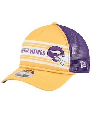 KTZ Minnesota Vikings Linear A-frame 9forty Adjustable Hat - Metallic
