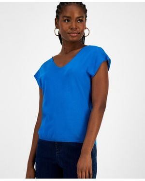 INC International Concepts Cap-sleeve Sweater - Blue