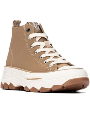 Xti Refresh Collection Suede High Top Sneakers - Natural