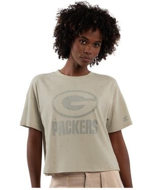 Starter Green Bay Packers Rhinestone Sprinkle Boxy Cropped T-shirt
